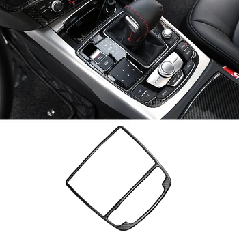 Для Audi A6 C7 A6L 2012 2013 2014 2015 2016 Рамка панели переключения передач салона автомобиля из углеродного волокна/Отделка крышки держателя стакана воды