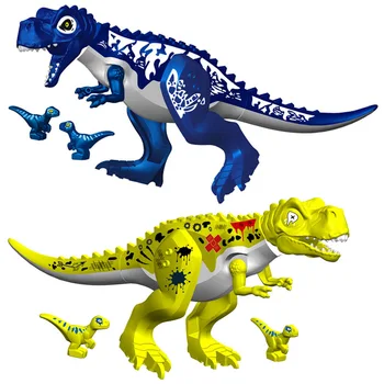 Подходит для блокировки динозавров юрского периода Тираннозавр Рекс Виверн Велоцираптор Строительные блоки Игрушки для детей Блокировка динозавров
