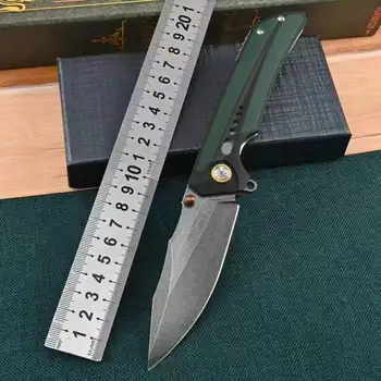 Дамасский складной нож из стали Uzi G10 с ручкой высокой твердости для выживания в кемпинге, на открытом воздухе, охотничий нож, кухонный EDC инструмент для пеших прогулок