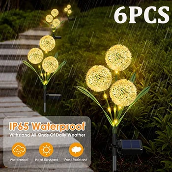 Наружные Солнечные садовые фонари с 2 режимами Солнечные цветы одуванчика IP65 Водонепроницаемый декоративный светильник для сада лужайки двора Свадьбы