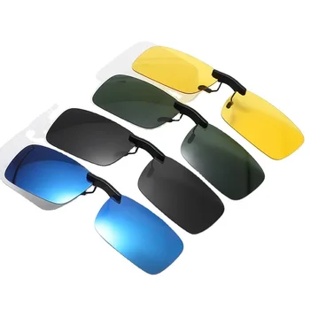 Зажим для близорукости днем и ночью, поляризованные солнцезащитные очки двойного назначения, очки ночного видения, ретро солнцезащитные очки, водительские очки