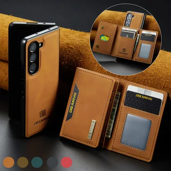 Съемный Кожаный Чехол-бумажник 2 В 1 Для Samsung Galaxy Z Fold5 Z Fold4 Z Fold3 С Функцией Держателя Защитной Крышки