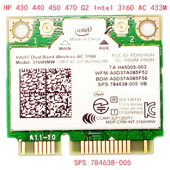 Мини PCI-e Wifi Беспроводная карта ноутбука bluetooth Двухдиапазонная 2,4 ГГц + 5 ГГц Для Intel Wireless AC 3160 3160HMW 802.11ac Bluetooth 4.0