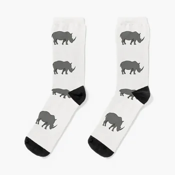 Носки с серым носорогом, баскетбольные спортивные носки, носки с забавным рождественским подарком, дизайнерские мужские носки, женские